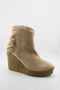 Gaimo Fringe Suede Ankle Wedge Boots
