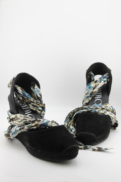 Gaimo Espadrille Wedge Sandal with Scarf Tie