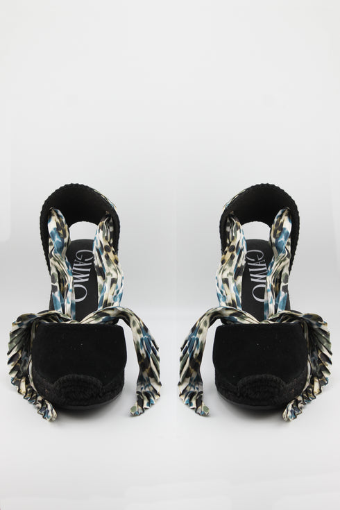 Gaimo Espadrille Wedge Sandal with Scarf Tie