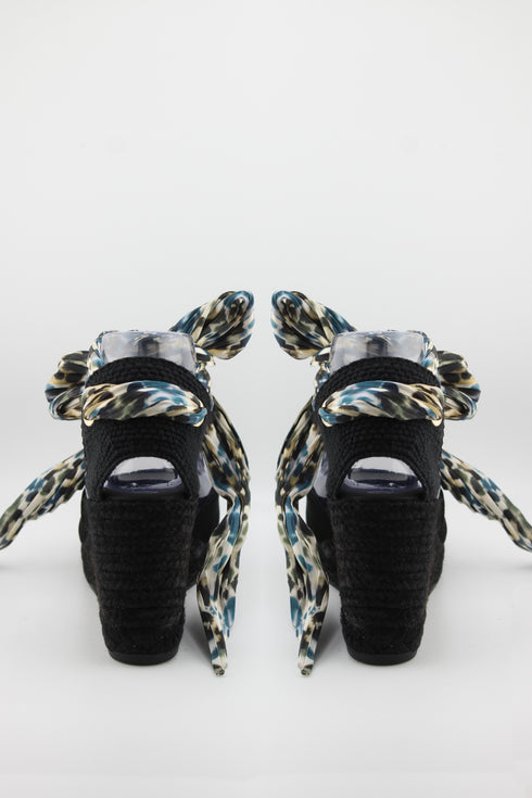 Gaimo Espadrille Wedge Sandal with Scarf Tie