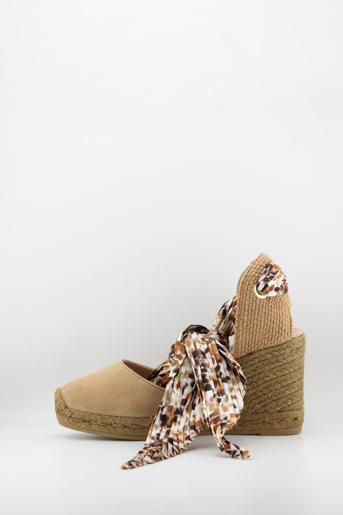 Gaimo Espadrille Wedge Sandal with Scarf Tie
