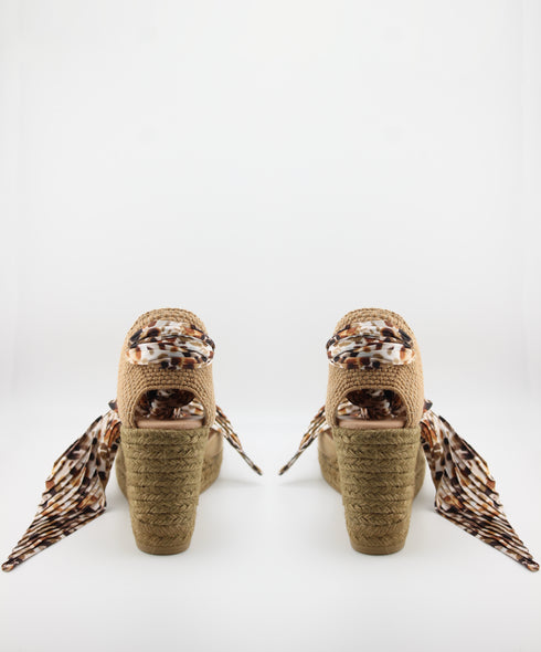 Gaimo Espadrille Wedge Sandal with Scarf Tie