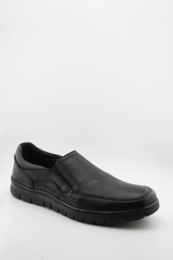 Baerchi Men Slip-On Leather Loafers with Stitch Detailing
