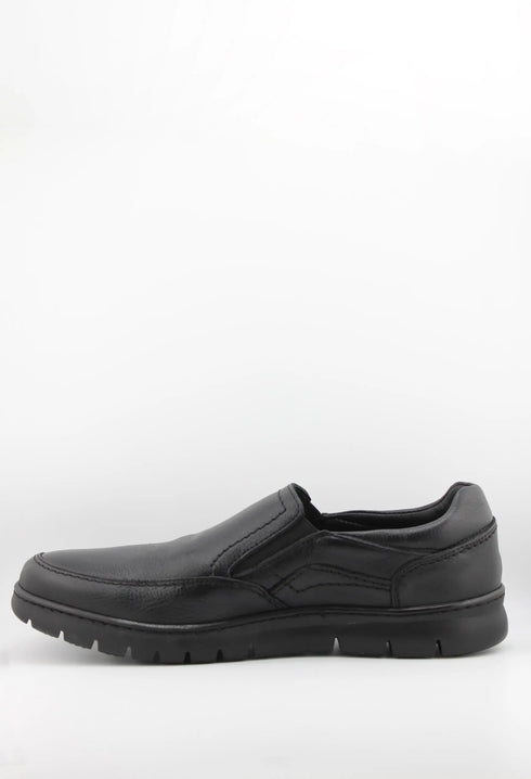 Baerchi Men Slip-On Leather Loafers with Stitch Detailing