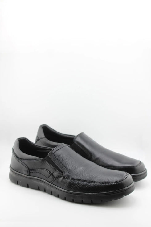 Baerchi Men Slip-On Leather Loafers with Stitch Detailing