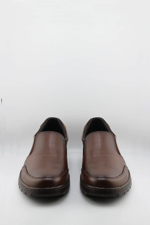 Baerchi Men Slip-On Leather Loafers with Stitch Detailing