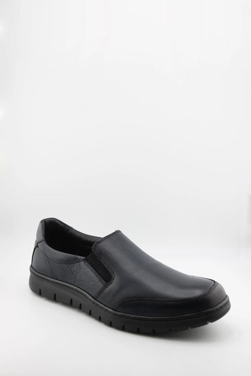 Baerchi Men Slip-On Leather Loafers with Stitch Detailing
