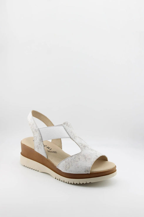 Baerchi T-Strap Wedge Sandal with Elastic Panel