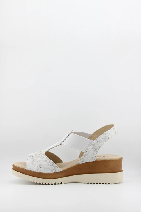 Baerchi T-Strap Wedge Sandal with Elastic Panel