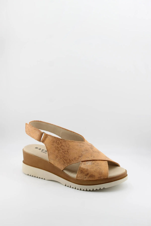 Baerchi Textured Wedge Sandals with Ankle Strap