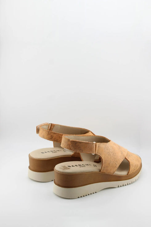 Baerchi Textured Wedge Sandals with Ankle Strap