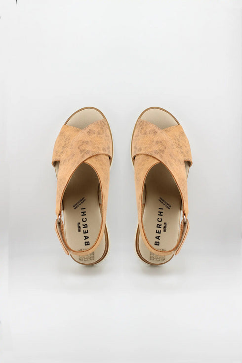 Baerchi Textured Wedge Sandals with Ankle Strap