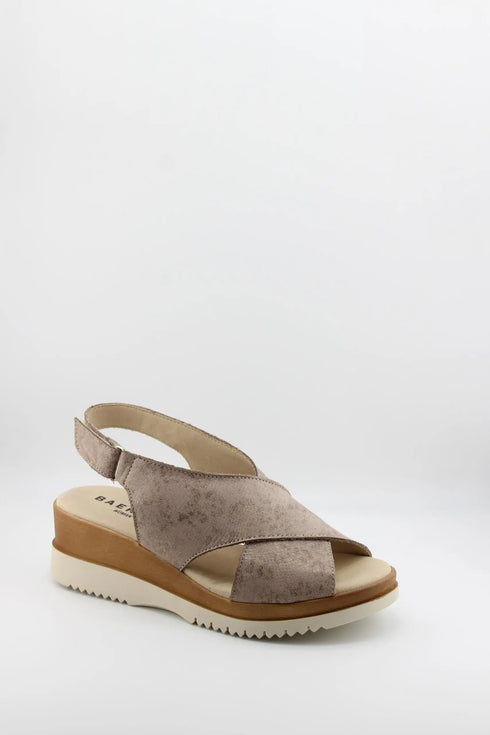 Baerchi Textured Wedge Sandals with Ankle Strap