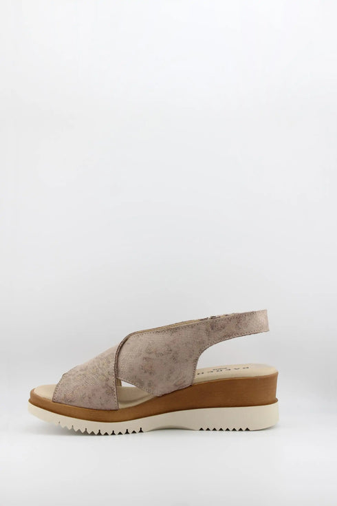 Baerchi Textured Wedge Sandals with Ankle Strap