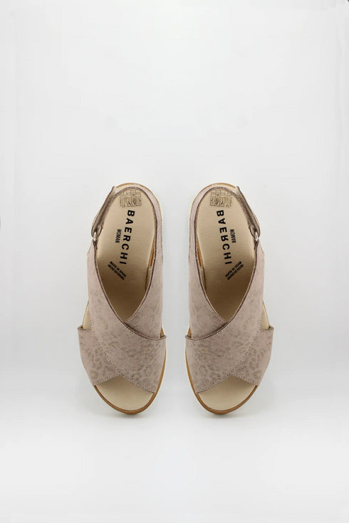 Baerchi Textured Wedge Sandals with Ankle Strap
