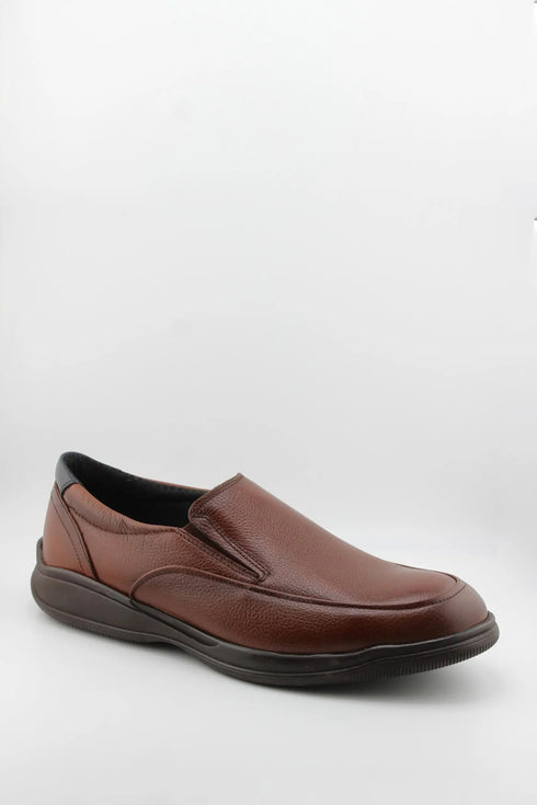Baerchi Men Leather Slip-On Loafer with Contrast Trim