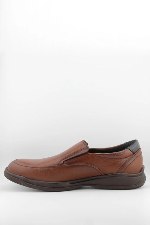 Baerchi Men Leather Slip-On Loafer with Contrast Trim
