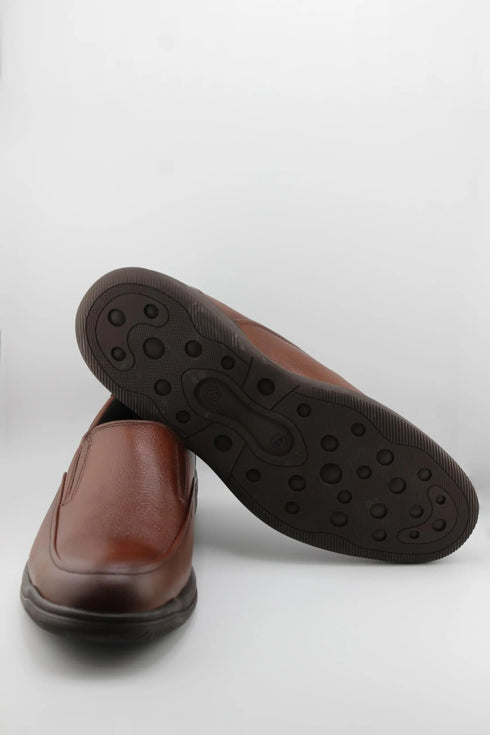 Baerchi Men Leather Slip-On Loafer with Contrast Trim