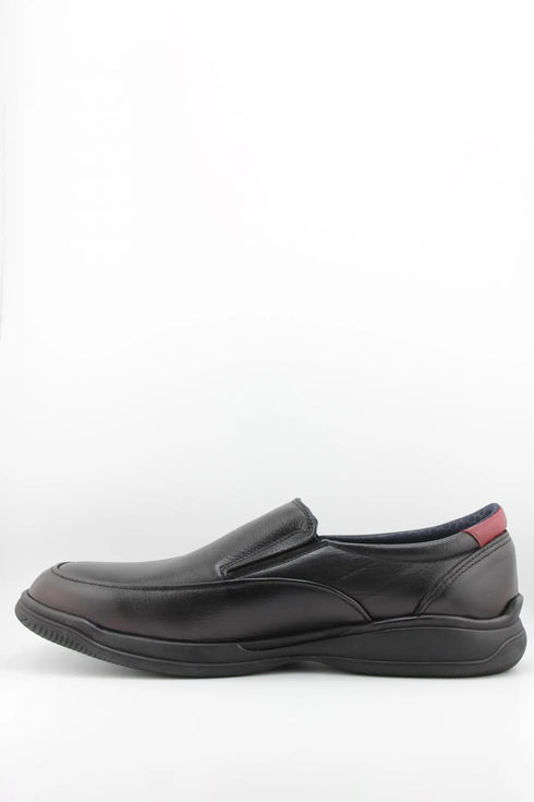 Baerchi Men Leather Slip-On Loafer with Contrast Trim