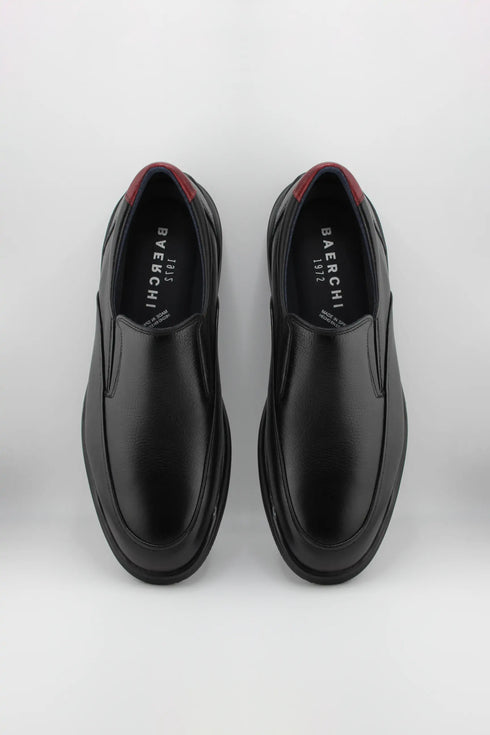 Baerchi Men Leather Slip-On Loafer with Contrast Trim