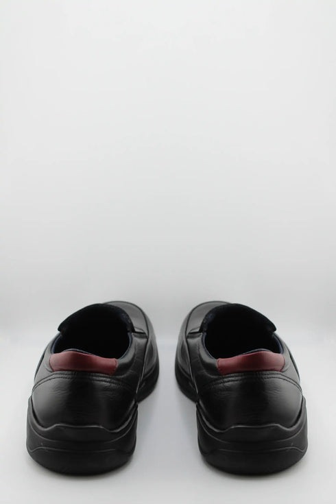 Baerchi Men Leather Slip-On Loafer with Contrast Trim