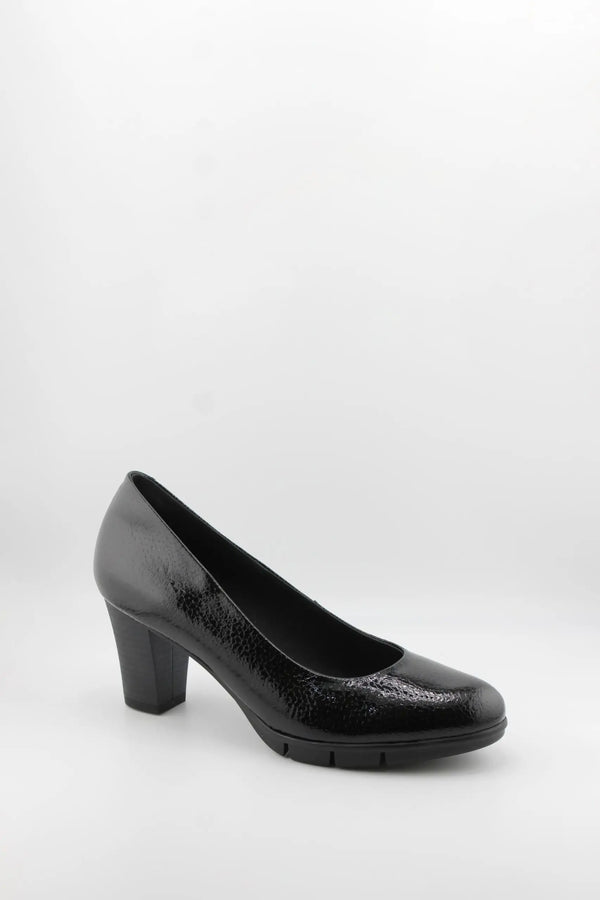 Baerchi Textured Patent Leather Block Heels
