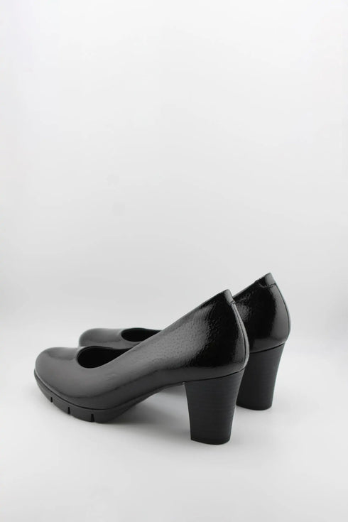 Baerchi Textured Patent Leather Block Heels