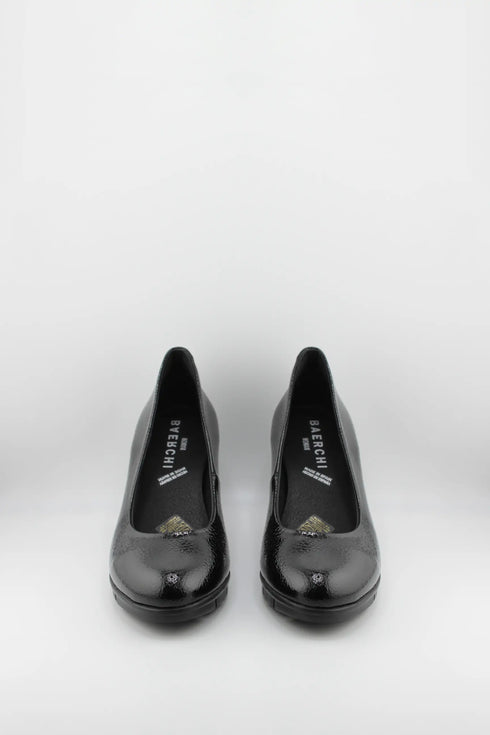 Baerchi Textured Patent Leather Block Heels