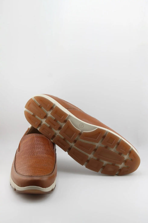 Baerchi Men Textured Slip-On Loafer with Stitching