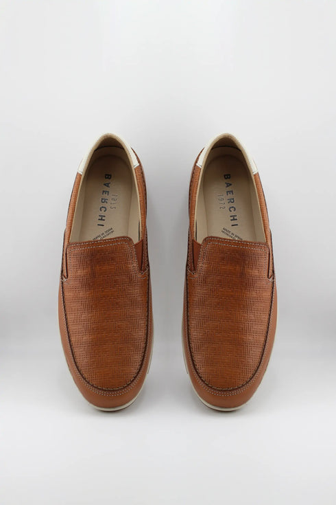 Baerchi Men Textured Slip-On Loafer with Stitching