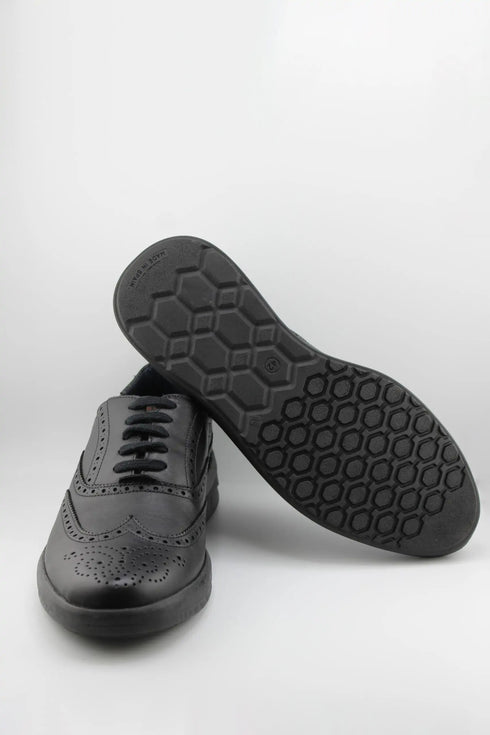 Baerchi Men Brogue Leather Sneaker with Perforation