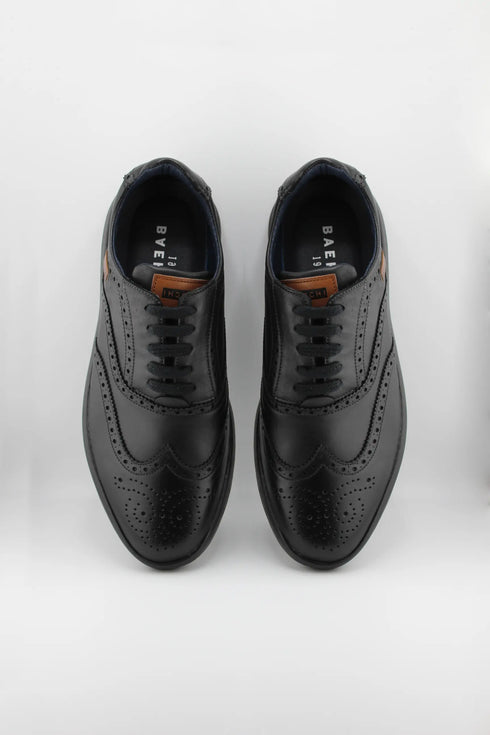 Baerchi Men Brogue Leather Sneaker with Perforation