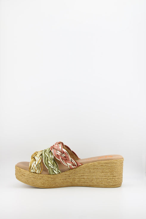 Porronet Woven Raffia Platform Slide Sandals