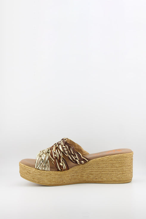 Porronet Woven Raffia Platform Slide Sandals