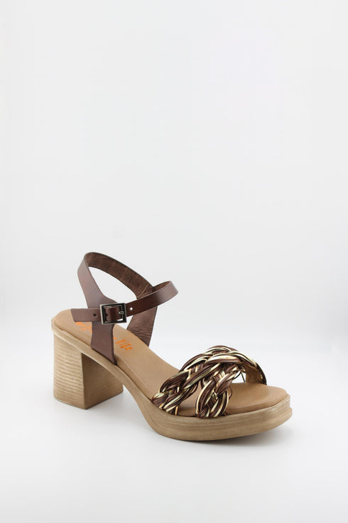 Porronet Braided Strap Block Heel Sandal