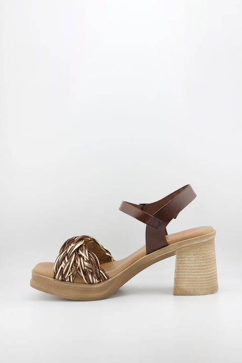 Porronet Braided Strap Block Heel Sandal