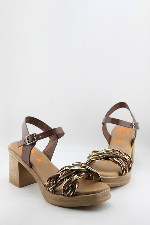 Porronet Braided Strap Block Heel Sandal