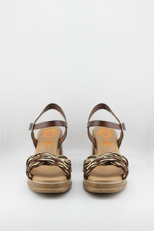 Porronet Braided Strap Block Heel Sandal