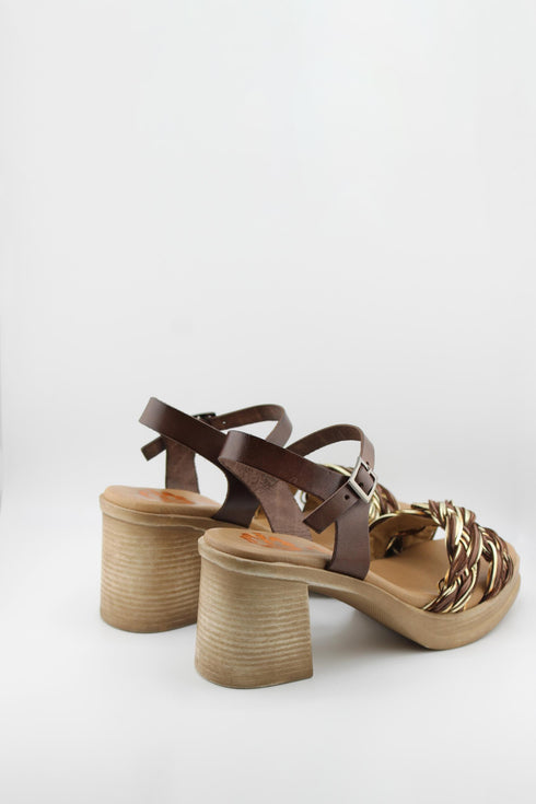 Porronet Braided Strap Block Heel Sandal
