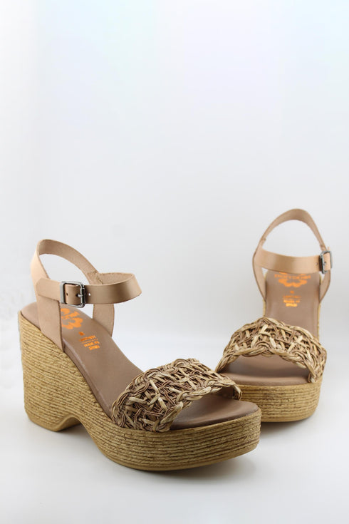 Porronet Woven Rattan Platform Wedge Sandals