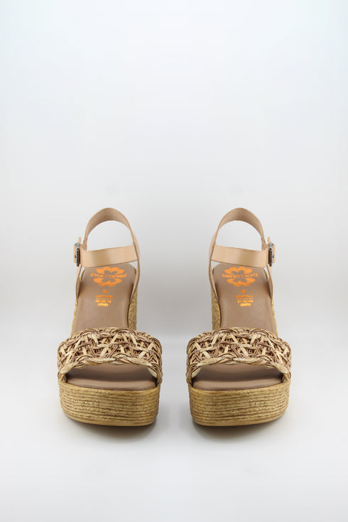Porronet Woven Rattan Platform Wedge Sandals