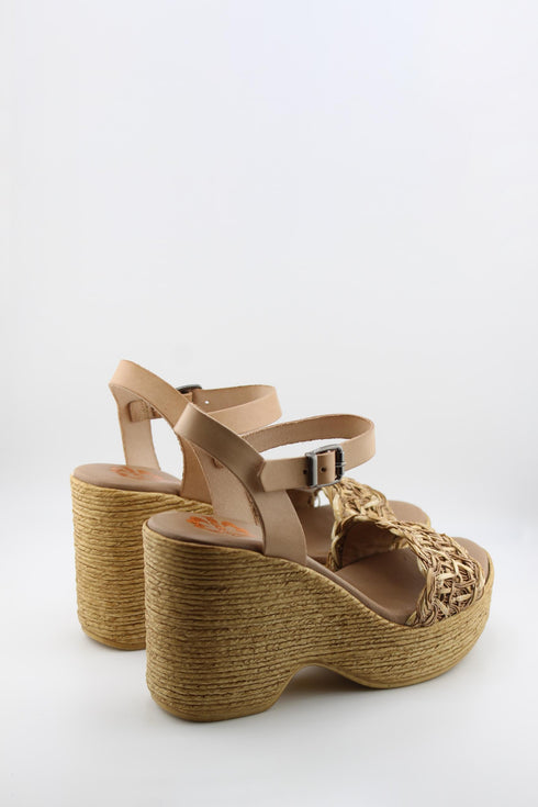 Porronet Woven Rattan Platform Wedge Sandals