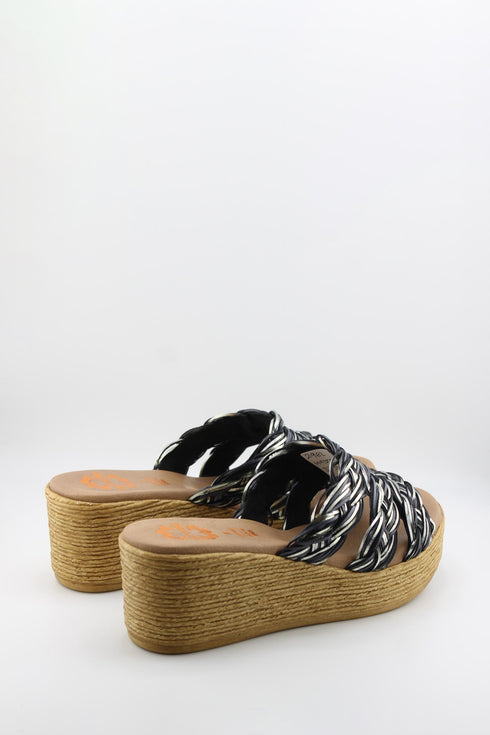 Porronet Woven Raffia Platform Slide Sandals