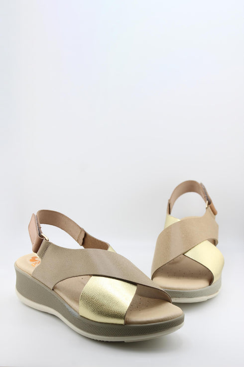 Porronet Platform Sandals with Crossed Straps