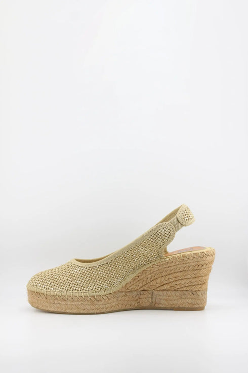 Salvi Calzados Closed-Toe Woven Espadrille Wedge with Slingback