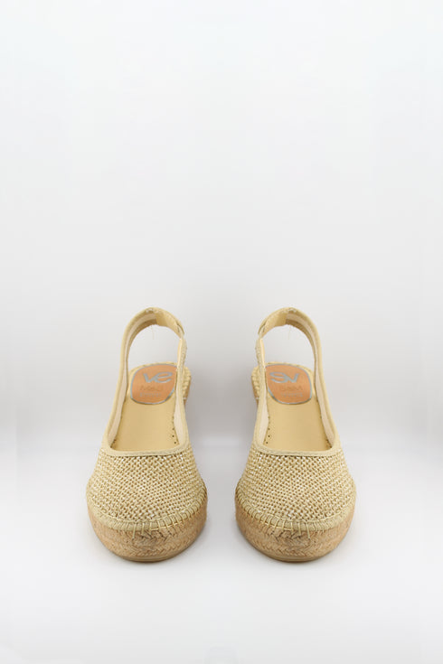 Salvi Calzados Closed-Toe Woven Espadrille Wedge with Slingback