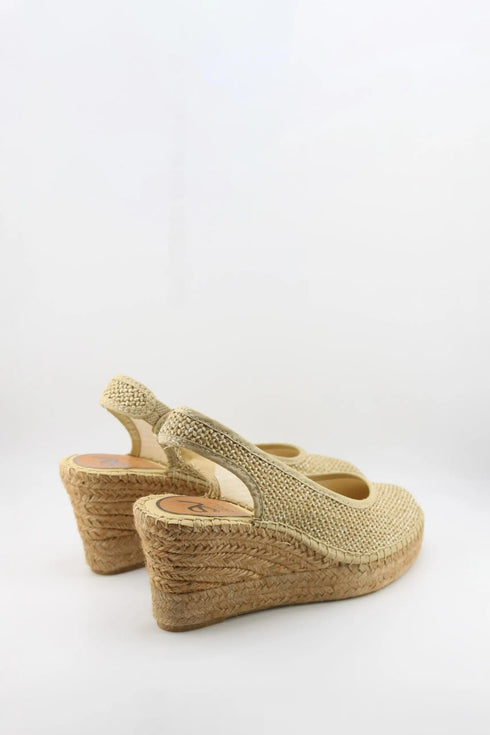 Salvi Calzados Closed-Toe Woven Espadrille Wedge with Slingback