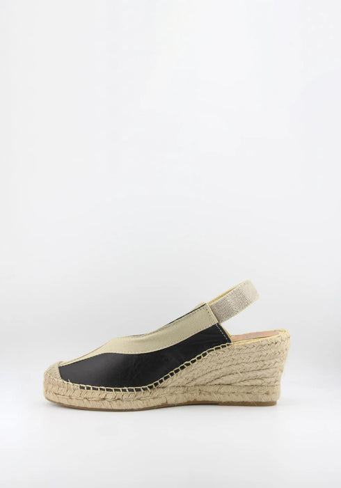 Salvi Calzados Slingback Peep-Toe Espadrille Wedges