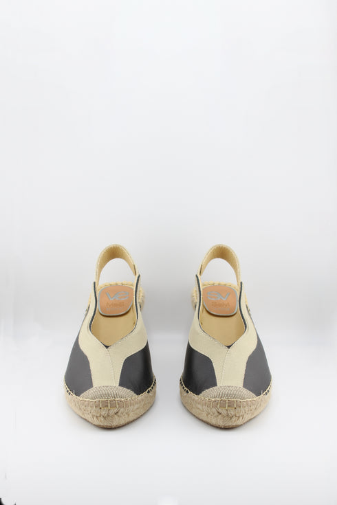 Salvi Calzados Slingback Peep-Toe Espadrille Wedges