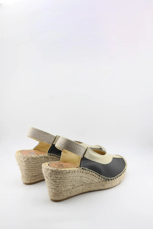 Salvi Calzados Slingback Peep-Toe Espadrille Wedges